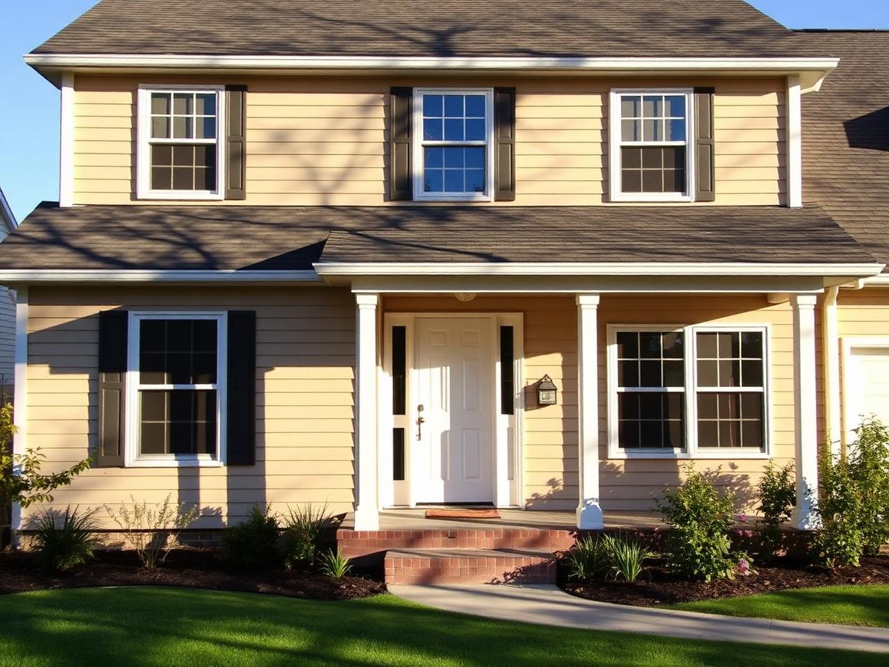 Home exterior with fresh lap siding
